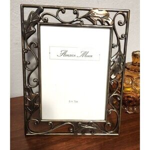 ASHLEIGH MANOR Photo Picture Frame 5" x 7" Metal Finish FALL LEAVES